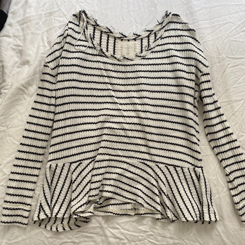 Free people striped peplum blouse